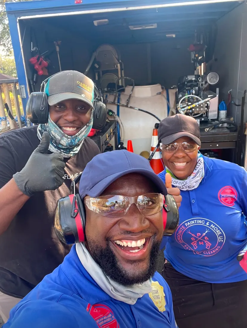 Samsonite Painting & More crew at the equipment trailer